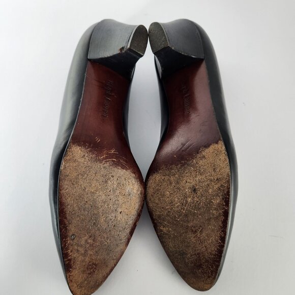 Ralph Lauren Pumps Leather Low Heel Size 8 AA - Picture 7 of 15